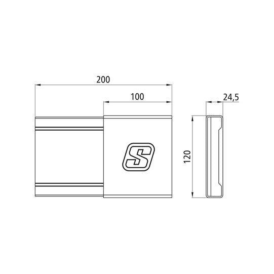 Push-in slat end cap, red plastic