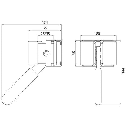 Roll container securing set, stl., five-piece