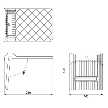 Kantskydd hörn, plast, röd, 210 x 160 x 145 mm