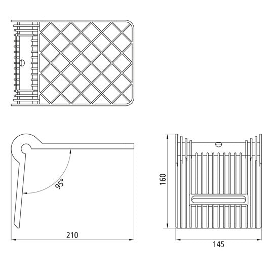 Edge protector corner, plastic, red, 210 x 160 x 145 mm