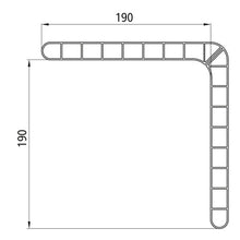 Edge protection corner, plastic, orange, 190 x 190 x 800 mm