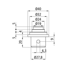 S-Line® combination spigot ø 19/24/32 mm, galvanised stl.