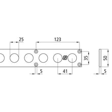 Round-hole anchor channel 3004, galvanised stl., 2990 mm