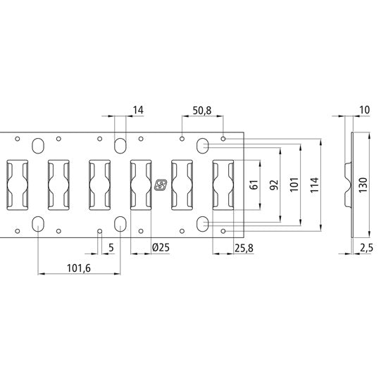 S-Line® kombinationsförankringsskena 3009-FL, galvaniserat stål, 30