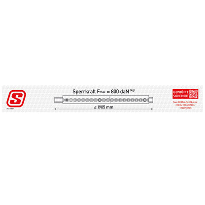 GSP-light square lock. beam, AL, 1730 - 1905 mm, BC 800 daN