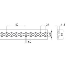 Airline profile anchor rail 4001-AL, aluminum anodised, 6000 mm