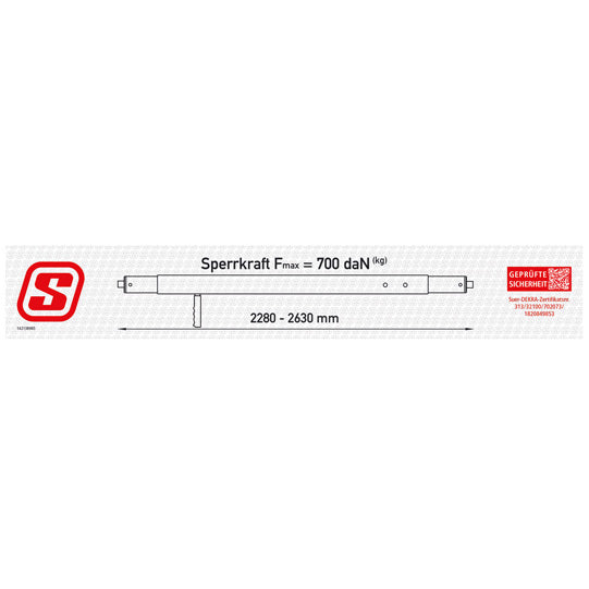Square lock. beam, aluminum, adjustable, 2280 - 2630 mm