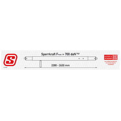 Square lock. beam, aluminum, adjustable, 2280 - 2630 mm