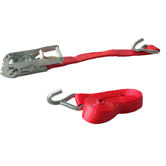 Lashing strap 2021, 4 m, standard ratchet, pointed hook