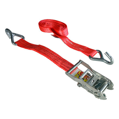 Lashing strap 2021, 4 m, standard ratchet, pointed hook