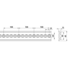 Airline profile anchor rail f. roll container securing, 6000 mm