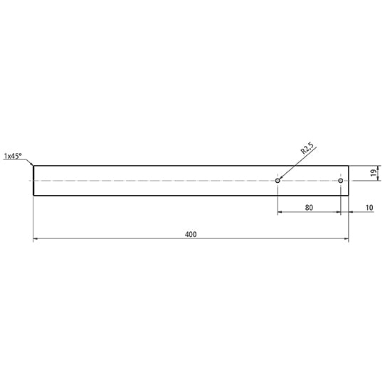 Stainless steel round tube, length 400 mm