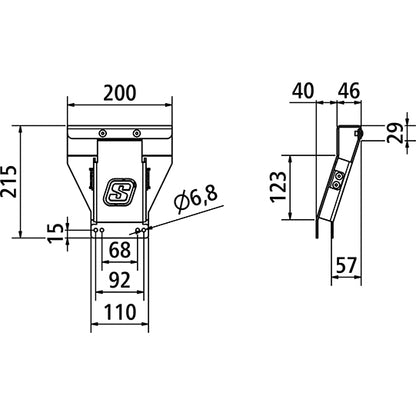 Blueline roller plate holder, center pillar, galvanized