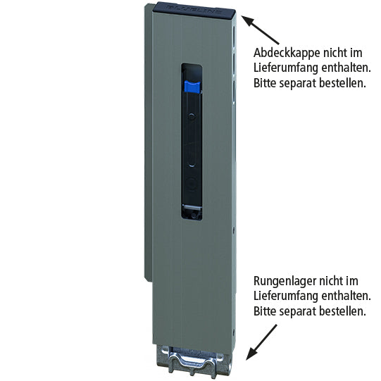 Blueline aluminum-corner stanchion IL, rear L, anodised, 400 mm