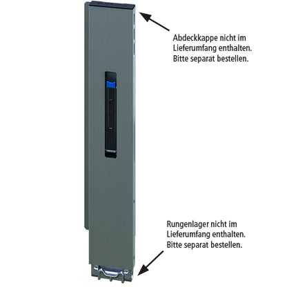 Blueline aluminium corner pillar IL, rear L, anodized, 600 mm