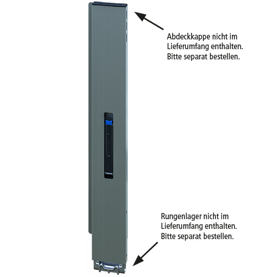 Blueline aluminium corner pillar IL, rear L, anodized, 800 mm
