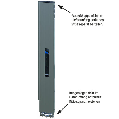 Blueline aluminium corner pillar IL, rear L, anodized, 800 mm