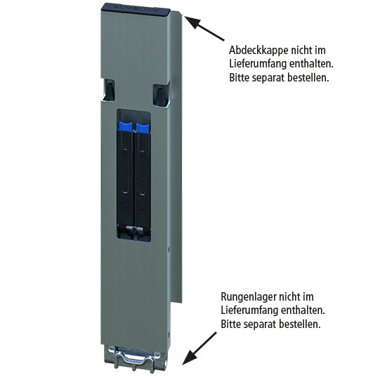 Blueline aluminum-corner stanchion DL, rear R, anodised, 500 mm