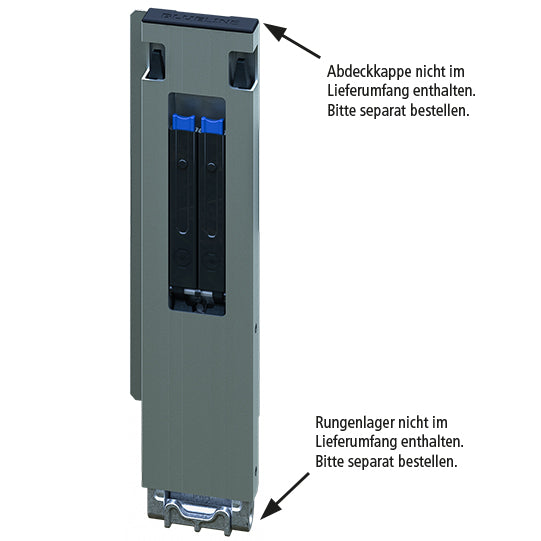 Blueline aluminum-corner stanchion DL, rear L, anodised, 400 mm