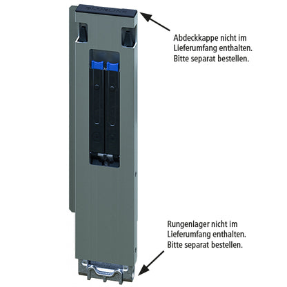Blueline aluminum-corner stanchion DL, rear L, anodised, 400 mm