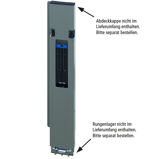 Blueline aluminium corner pillar DL, rear L, anodized, 600 mm