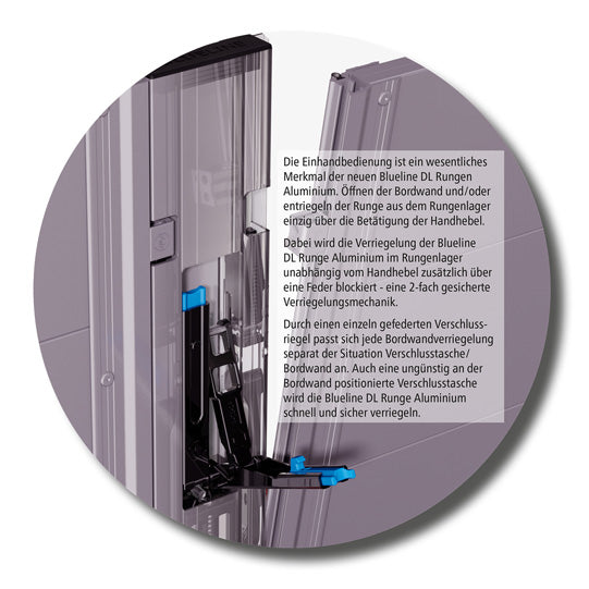 Blueline aluminium corner pillar DL, rear R, anodized, 800 mm