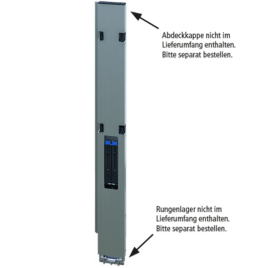 Blueline aluminium corner pillar DL, rear L, anodized, 1000 mm