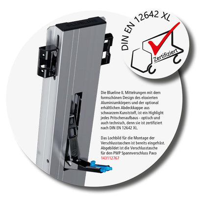 Blueline aluminum-centre pillar IL, anodised, 500 mm