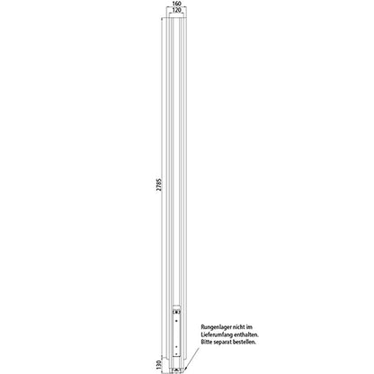 Blueline CS-centre pillar aluminum, basic length 2785 mm