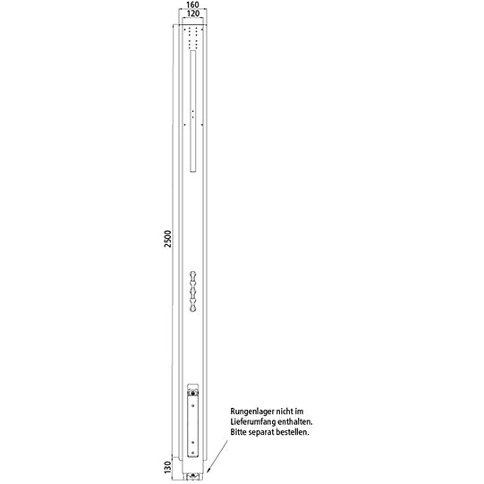 Blueline CS-centre pillar, standard  2630 mm, Al-Mg alloyed