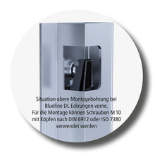 Blueline aluminum-corner stanchion DL, front L, anodised, 500 m