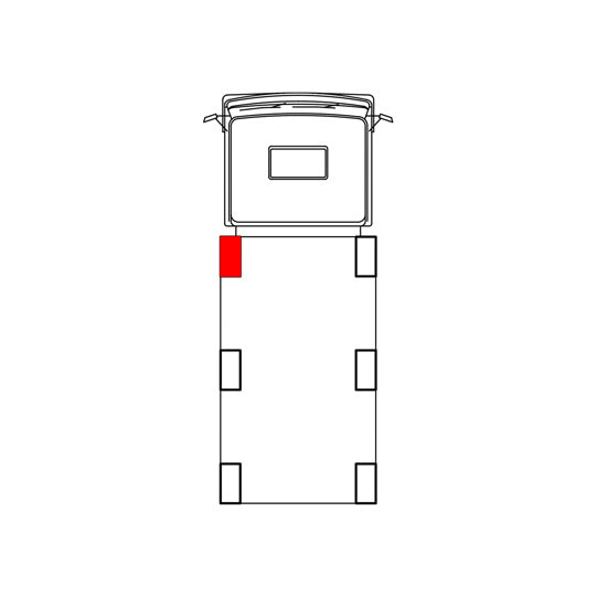 Blueline aluminum-corner stanchion DL, front L, anodised, 500 m