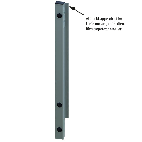 Blueline aluminum-corner stanchion IL, front L, anodised, 600 m