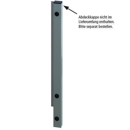 Blueline aluminum-corner stanchion IL, front R, anodised, 600 m