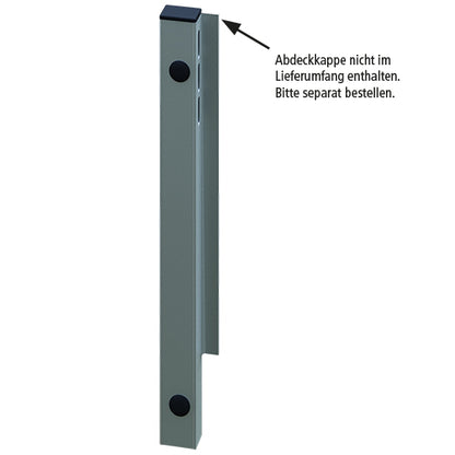 Blueline aluminium corner pillar IL, front L, anodized, 400 mm