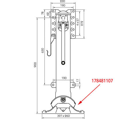 S-foot JS D01, complete w/ screw connection, f. MODUL support w