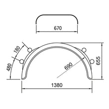 Mudguard plastic H-PE 6721 - IKK - Clamp 52 mm