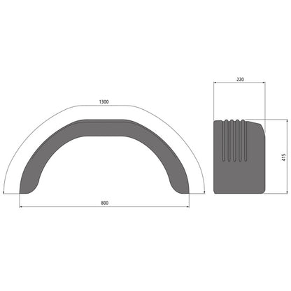 Mudguards H-PE 21.800.13/12 angular, polyethylene
