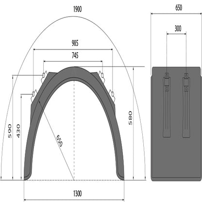 DA mudguard DK-PE 25.1500.20/12 angular, polyethylene