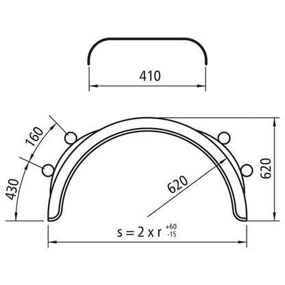 Mudguard plastic H-PE 41.1240.21 - IKK