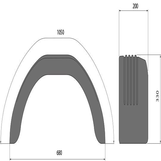 Mudguards H-PE 20.660.11/12 angular, polyethylene