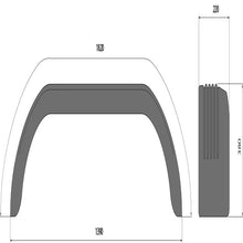 DA mudguard DK-PE 21.1390.18/12 angular, polyethylene