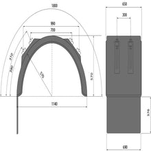 Rear mudguard H-PE 65.1100.18-IKK AS 376 SG, polypropylene