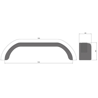 DA mudguard DK-PE 26.1520.20/12 angular SG, PP-EPDM