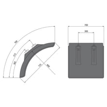 Mudguard short L-PE 70.745.08-IKK SG, polypropylene
