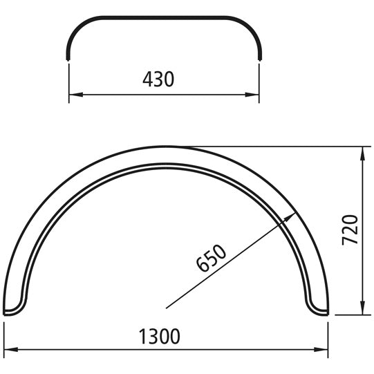 Stänkskärmar - Plast - H430/1300/2175