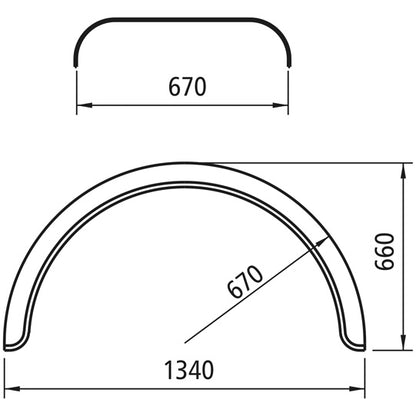 Kotflügel-Kunststoff-H 670/1340/2090