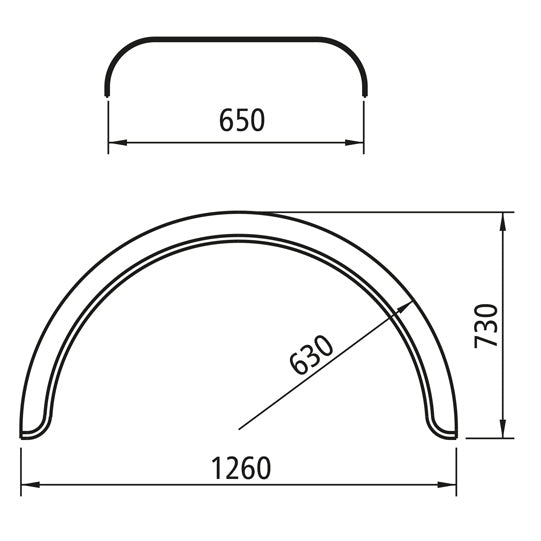 Mudguards - plastic - H 650/1260/2175