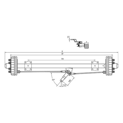BPW brake axle GS 4006 -RAZG-(1500 track), 3800 kg axle load