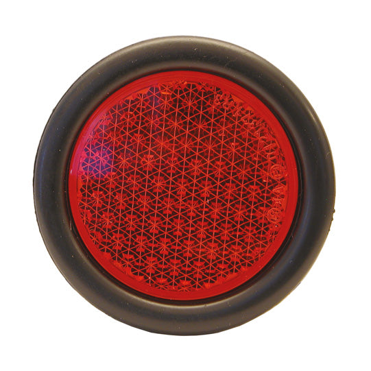 Reflector, round, red, outer diameter 115 mm, plastic housing